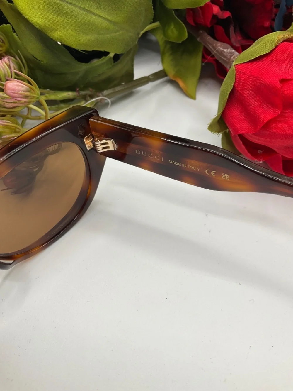 Gucci Beveled Recycled Acetate Cat-Eye Sunglasses